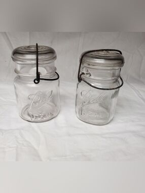 Ball Ideal Glass Canning Jars with Wire Bail Lids - Clear